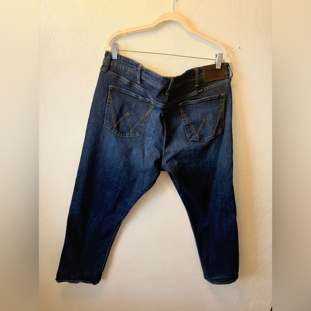 Wrangler Dark Wash Straight Leg Jeans 38x29 Vintage Y2K Dad Fit High Rise Denim - Picture 3 of 6